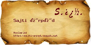 Sajti Árpád névjegykártya